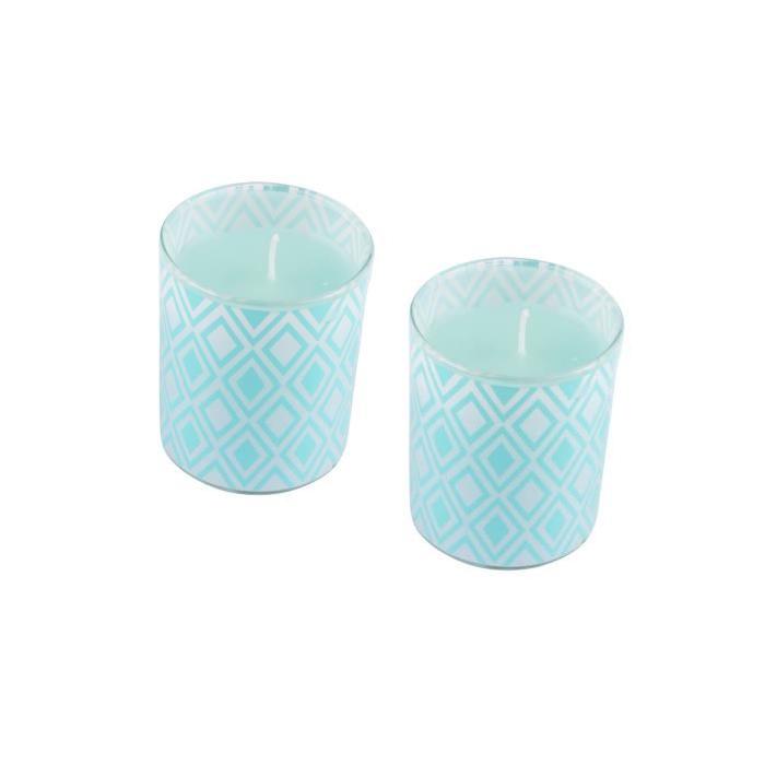 Lot de 2 bougies parfumée verrine imprimée Lagon