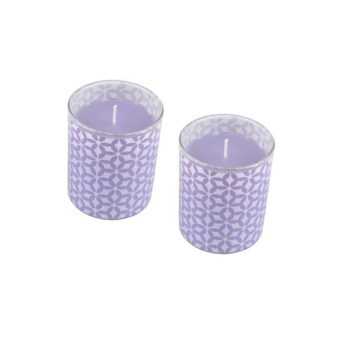 Lot de 2 bougies parfumée verrine imprimée Lavande