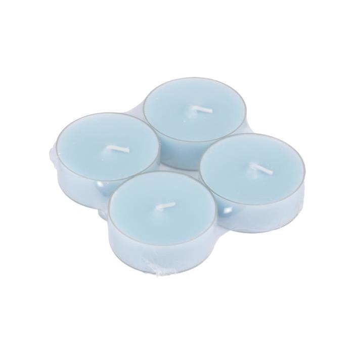 Lot de 4 bougies maxi chauffe plat Bleu océan