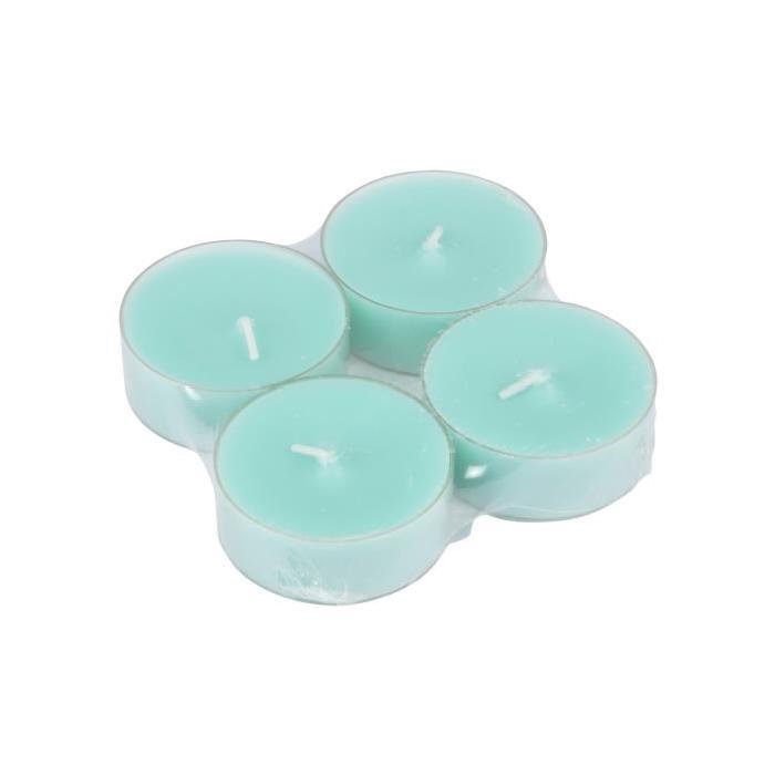 Lot de 4 bougies maxi chauffe plat Menthe givrée