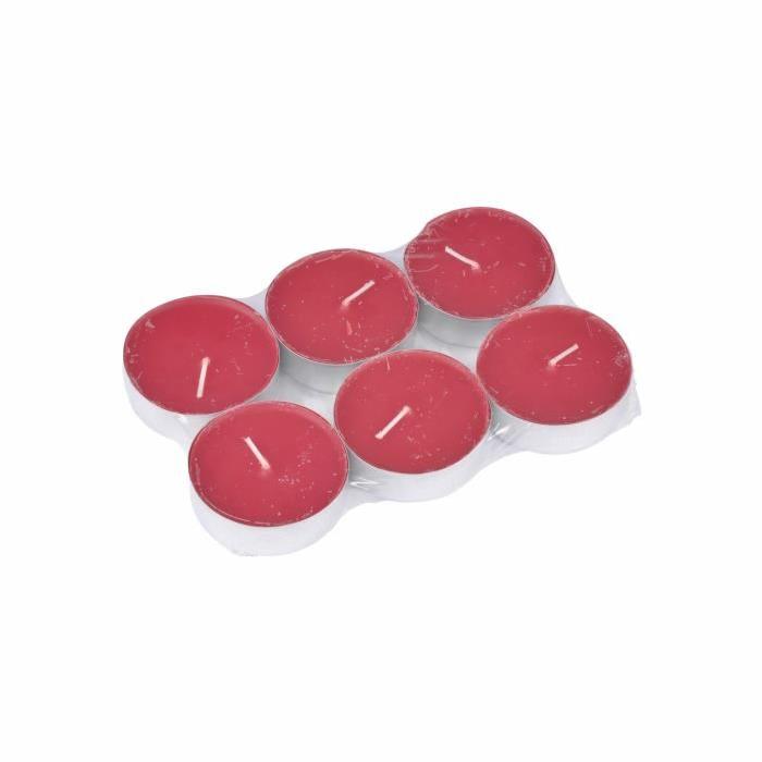 Lot de 6 bougies maxi chauffe plat Fruits rouges