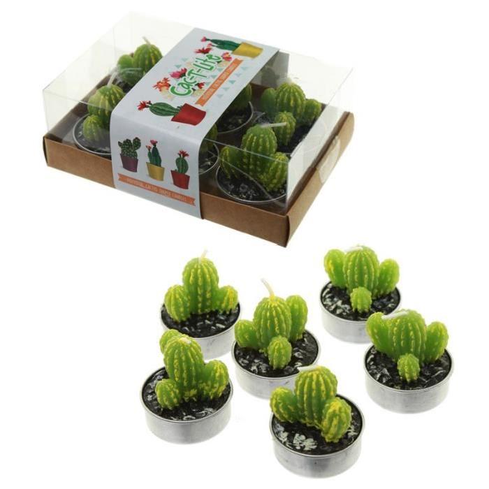 Lot de 6 Bougies - Cactus a Piques