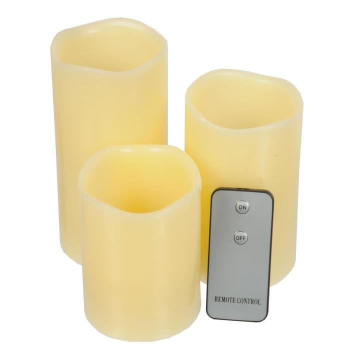 Bougies LED - 3 pieces - Avec télécommande