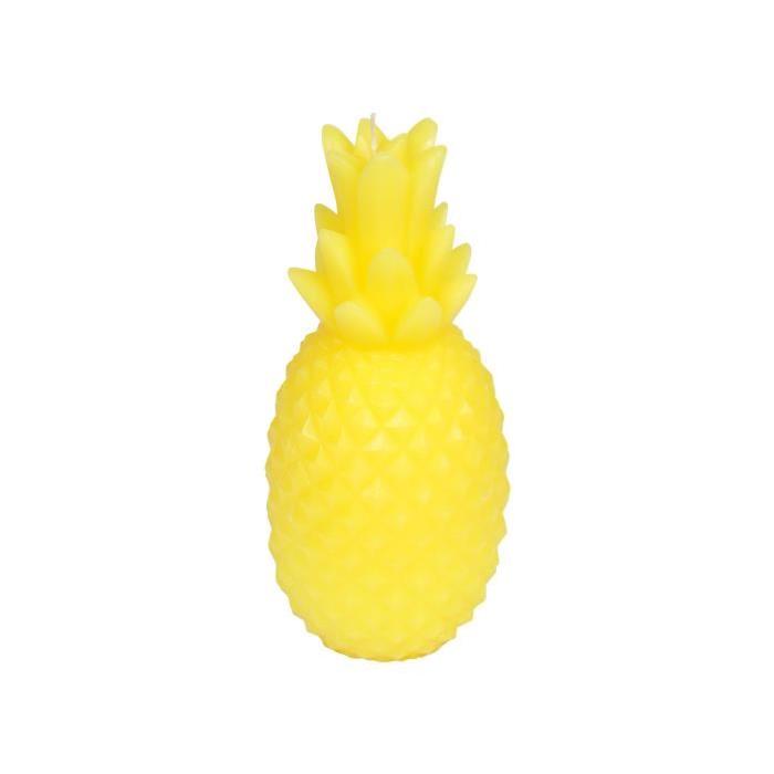 Bougie ananas H20,5 cm - Jaune