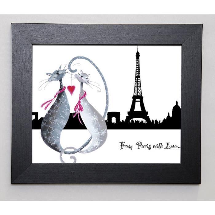 ROBERTSON Image encadrée From Paris with Love 31x37 cm Gris