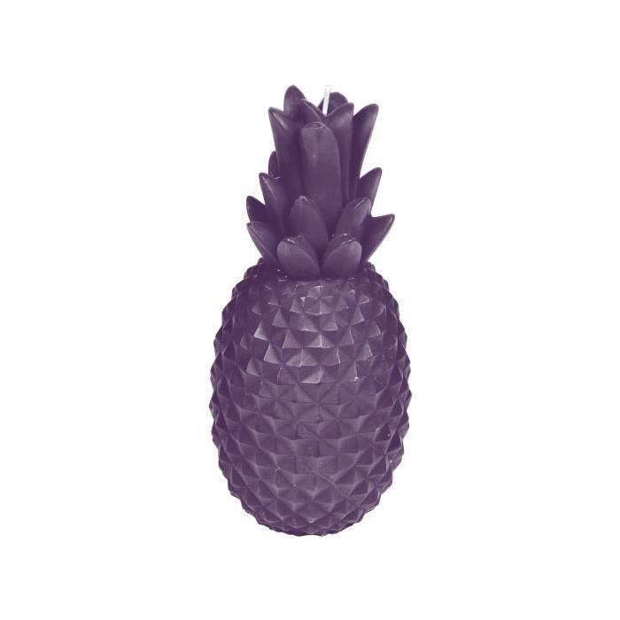 Bougie ananas H20,5 cm - Violet