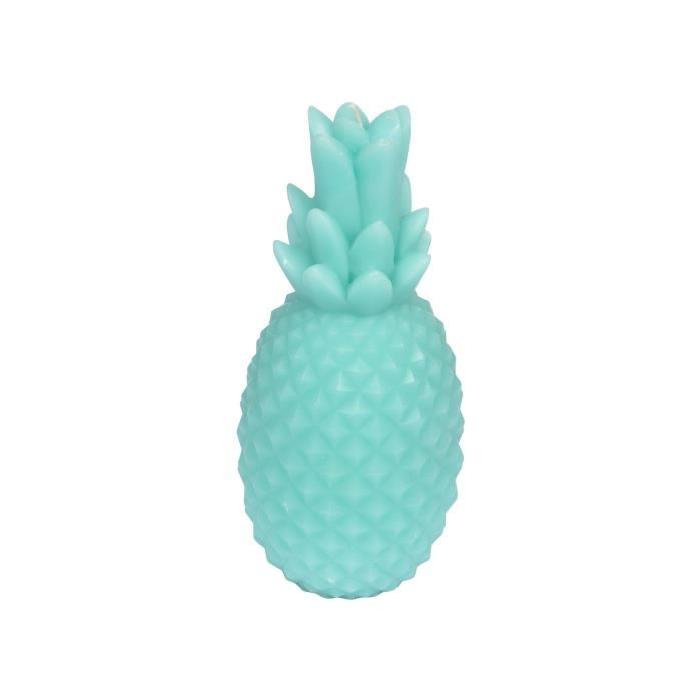 Bougie ananas H20,5 cm - Bleu