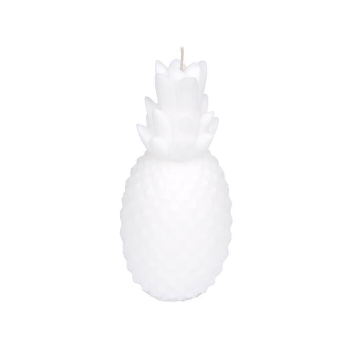 Bougie ananas H20,5 cm - BLanc