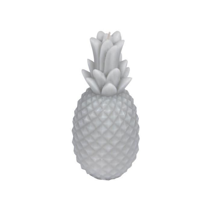 Bougie ananas H20,5 cm - Gris