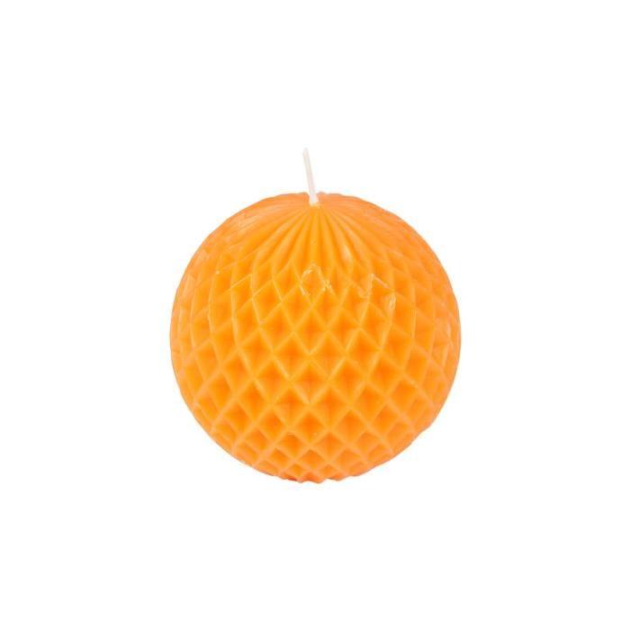 Bougie boule - Hauteur 8.7 cm - Orange