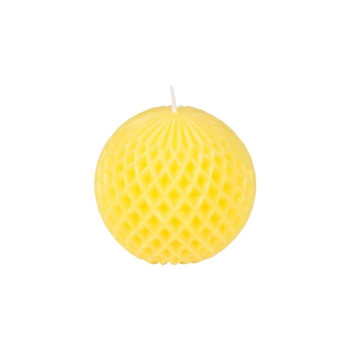 Bougie boule - Hauteur 8.7 cm - Jaune