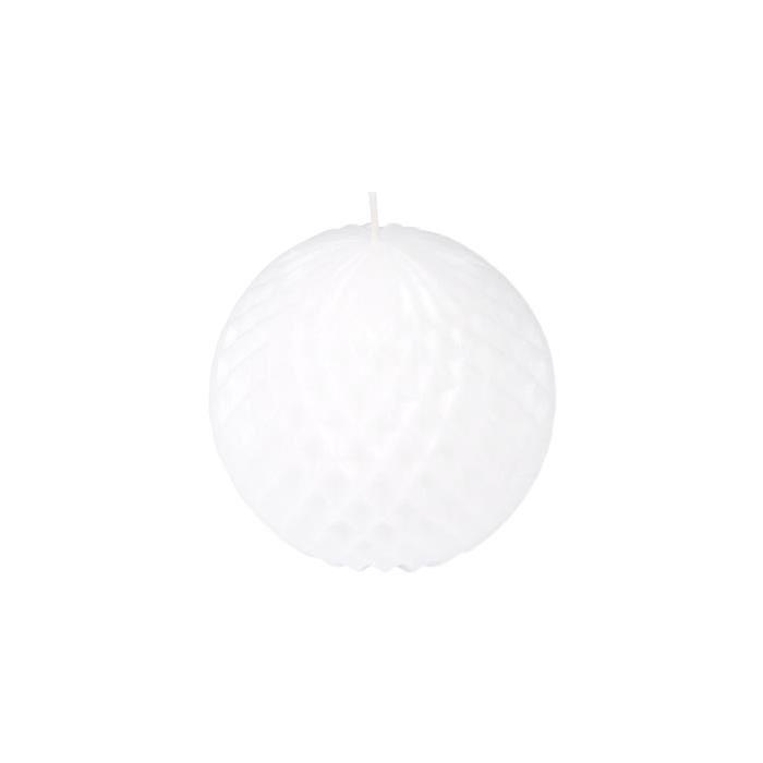 Bougie boule - Hauteur 8.7 cm - Blanc