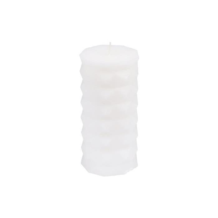 Bougie pilier - Hauteur 13.8 cm - Blanc