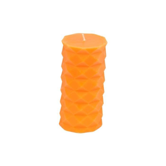 Bougie pilier - Hauteur 13.8 cm - Orange