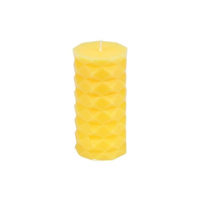 Bougie pilier - Hauteur 13.8 cm - Jaune