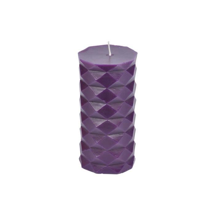 Bougie pilier - Hauteur 13.8 cm - Violet