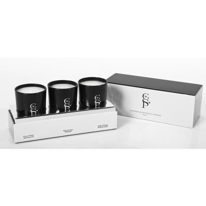 Coffret bougies 3 verres Bois d'Acajou - Sable d'Orient