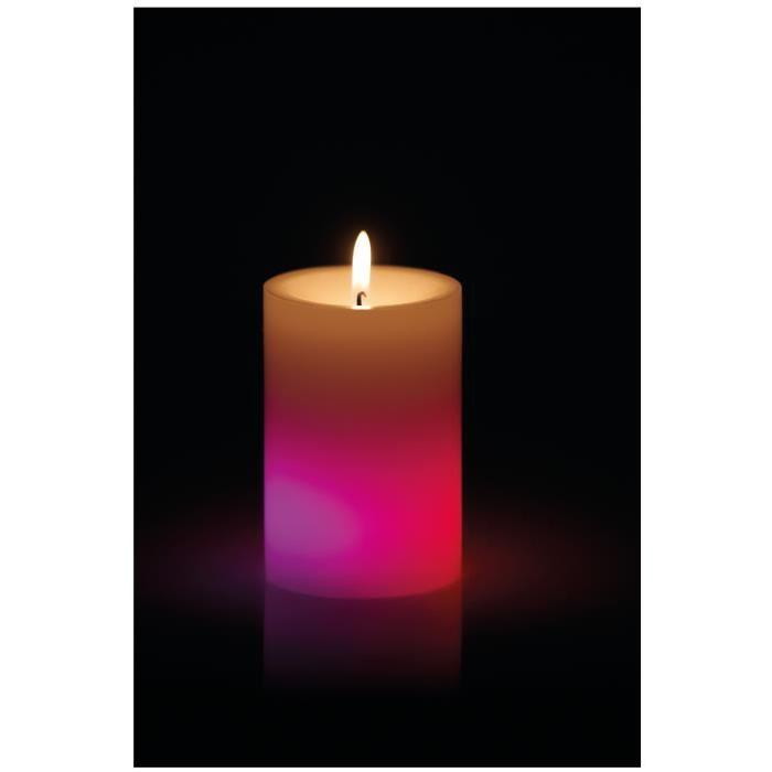 DEVINEAU Bougie Led avec flamme - Rouge et Rose