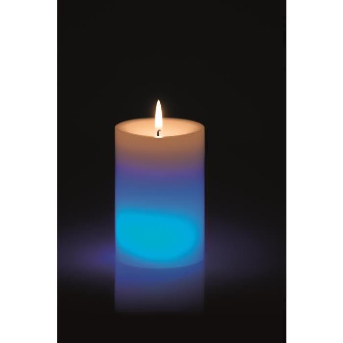 DEVINEAU Bougie Led avec flamme - Bleu et Vert