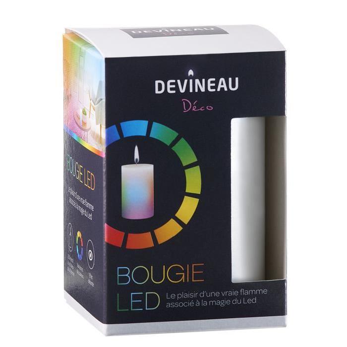 DEVINEAU Bougie Led avec flamme - Multicolore