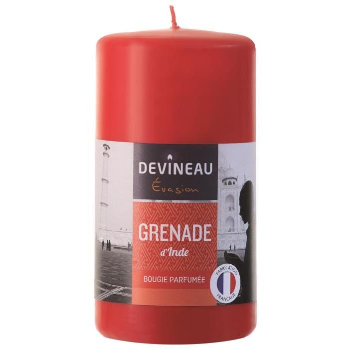 DEVINEAU Bougie cylindrique parfumée - Rouge - Grenade