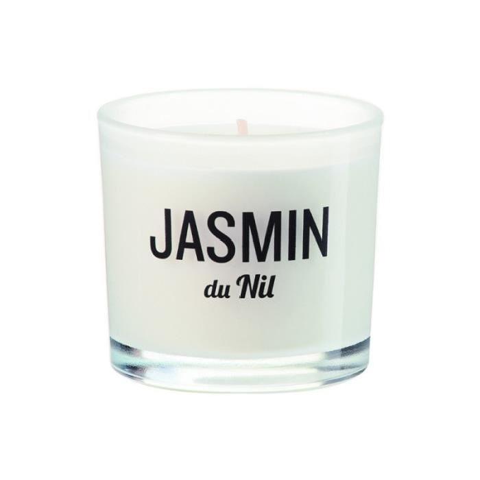 DEVINEAU Verre coloré et sérigraphié + bougie parfumée - Jasmin du Nil