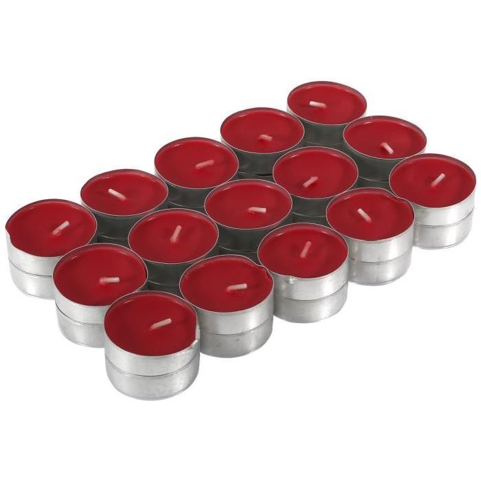 FINLANDEK Pack de 30 bougies chauffe-plats rouge