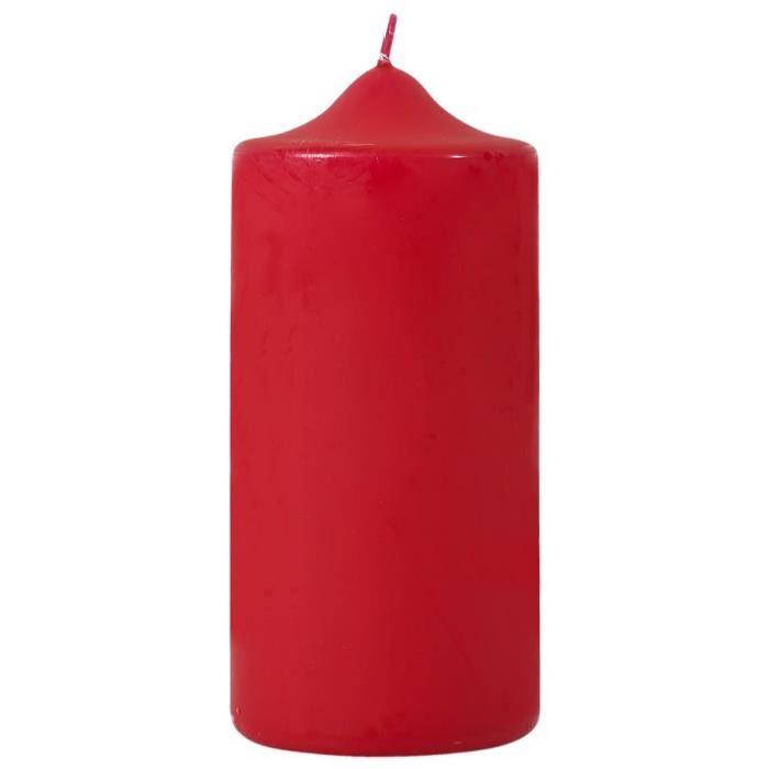 FINLANDEK Bougie cylindrique Grand Modele rouge