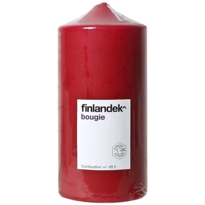 FINLANDEK Bougie cylindrique Grand Modele rouge