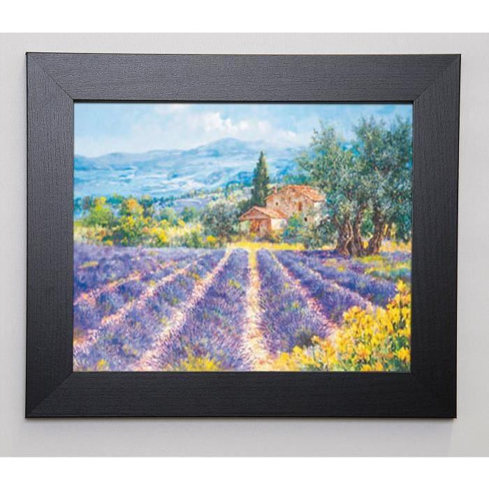 VINCENT Image encadrée Mas dans la lavande 31x37 cm Violet