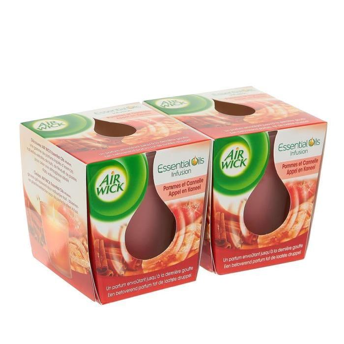 AIR WICK Bougie essentielle pomme - x2