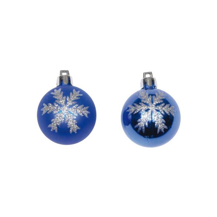 Lot de 8 Boules de Noël en PVC Bleu foncé 4,5 cm