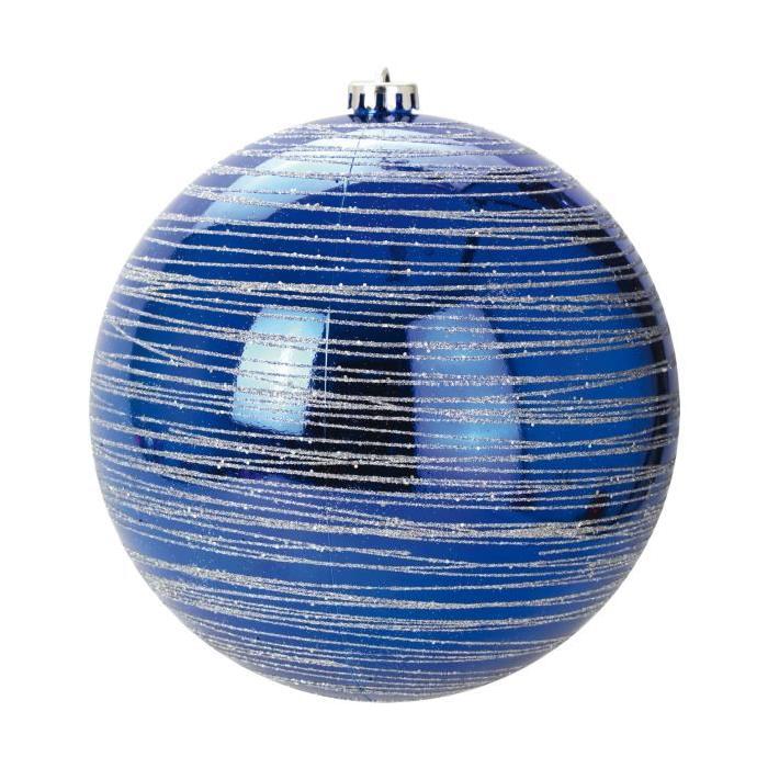 Boule de Noël bleu roi diametre 20 cm