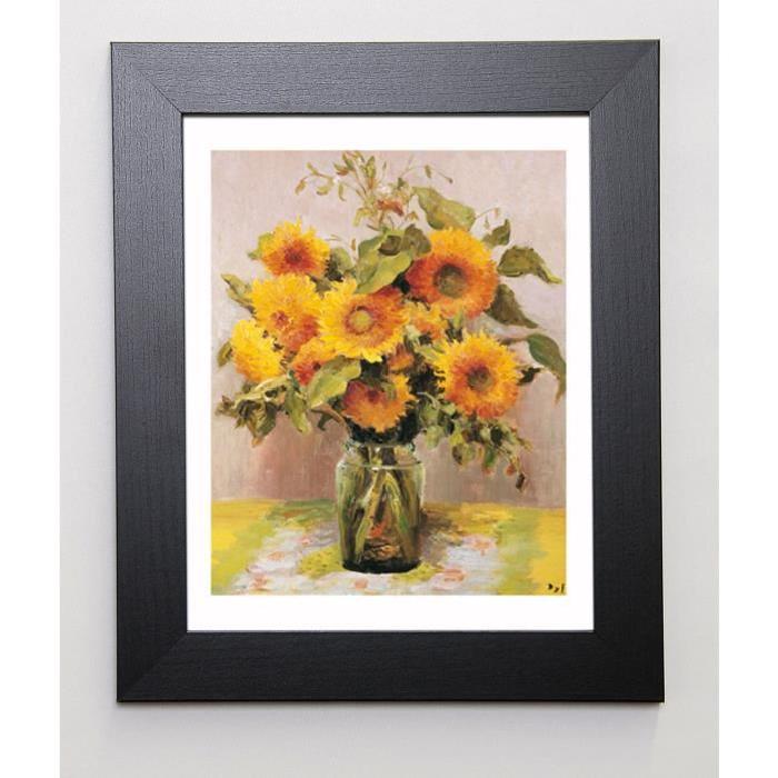 DYF Image encadrée Fleurs de tournesols 31x37 cm Jaune