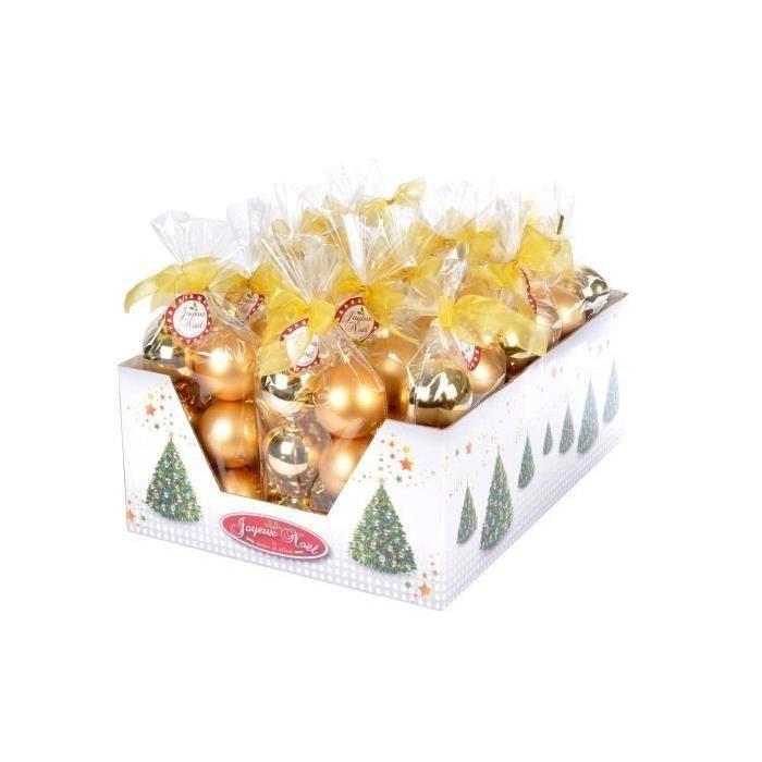 CODICO Set de 8 boules de noël diametre 4,5 cm dorée