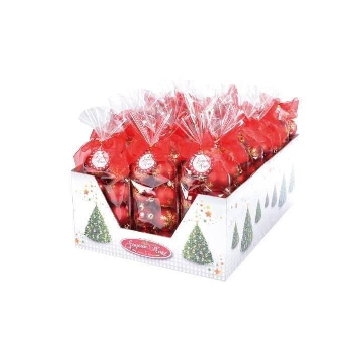 CODICO Set de 8 boules de noël diametre 4,5 cm rouge