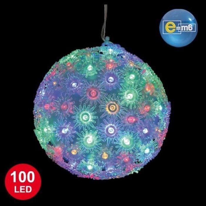 Boule lumineuse 100 LED diametre 15 cm multicolore