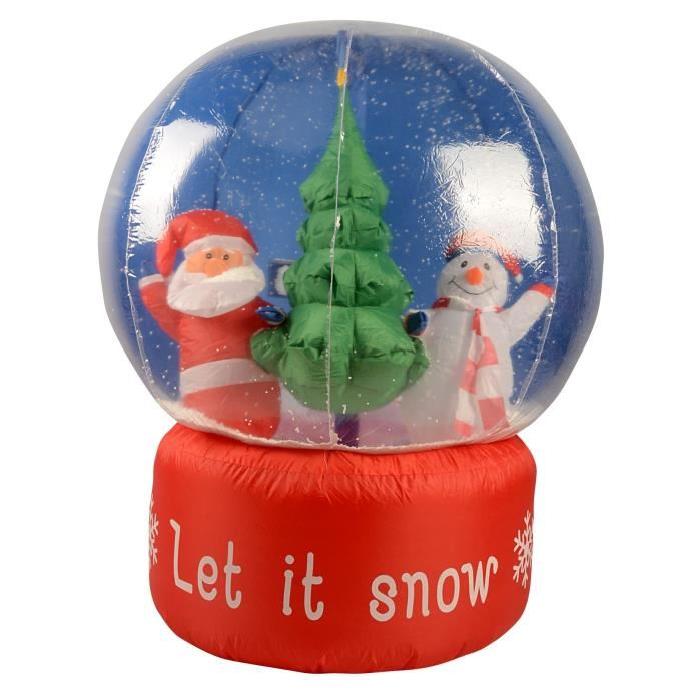 Boule de Noël lumineux gonflable rouge et bleu