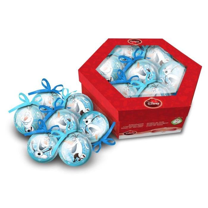 OLAF Lot de 7 boules de noël 7,5 cm rouge