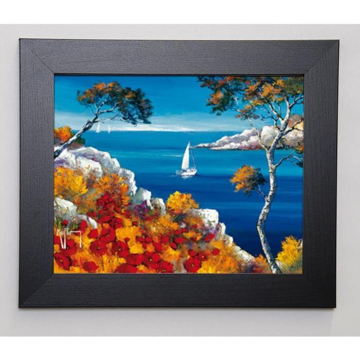 KEIFLIN ROGER Image encadrée Promenade vers les calanques 31x37 cm Multicolore