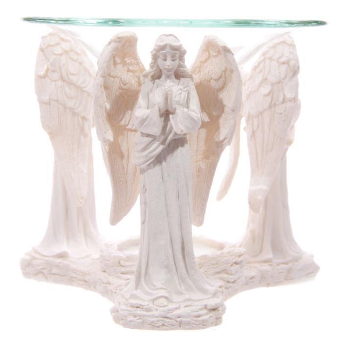 Brűleur a  Huile - Figurine d'ange -12 cm - Blanc