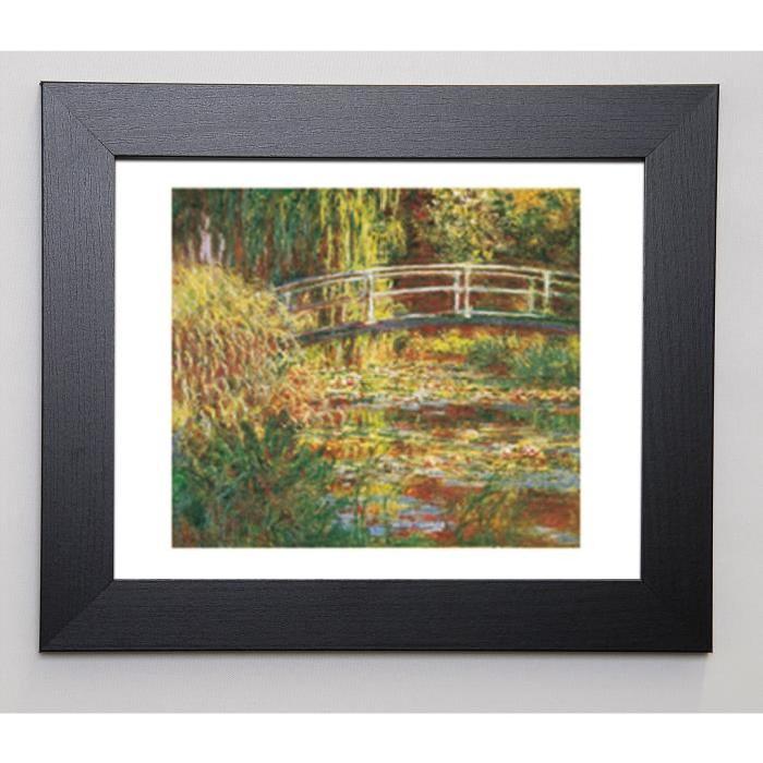 MONET CLAUDE Image encadrée Le bassin aux nymphéas, harmonie rose 31x37 cm Vert