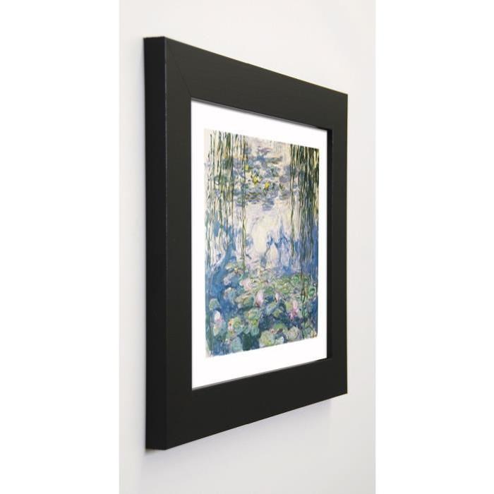 MONET CLAUDE Image encadrée Nymphéas et branches de saules 31x37 cm Bleu