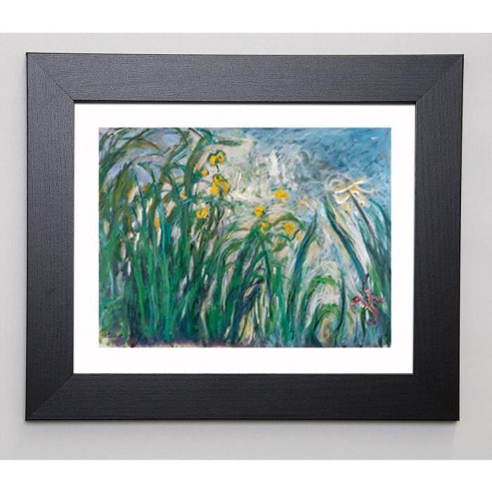 MONET CLAUDE Image encadrée Les iris 31x37 cm Vert