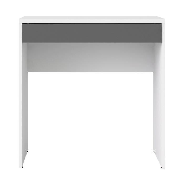 FUNCTION PLUS Bureau contemporain décor blanc et gris - L 75 cm