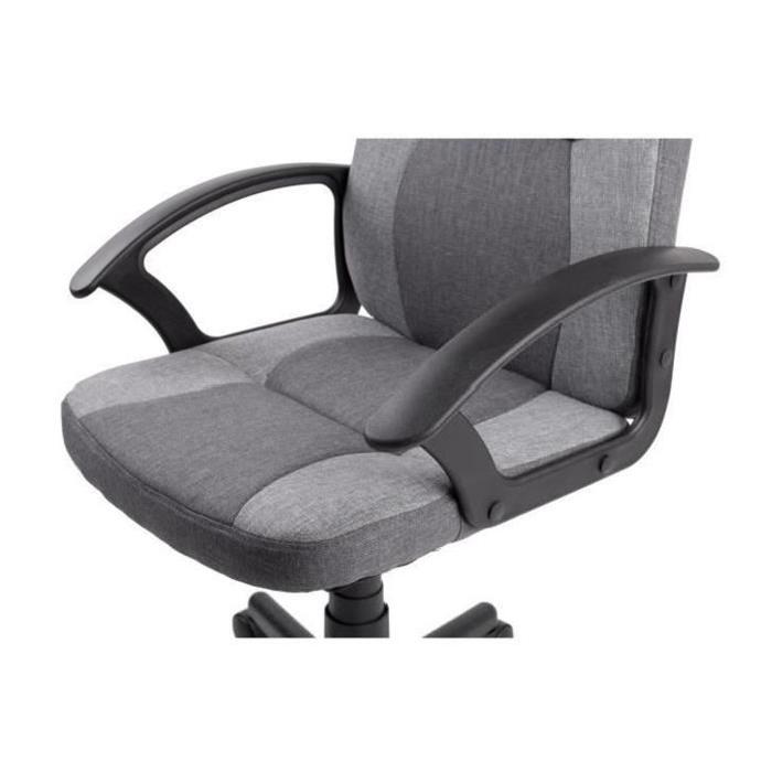 Ensemble Bureau asymétrique CAMPUS blanc + fauteuil de bureau inclinable BASIC gris en métal revetu de polyester