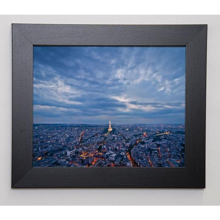 ROS VINCENT Image encadrée Ciel de Paris 31x37 cm Gris