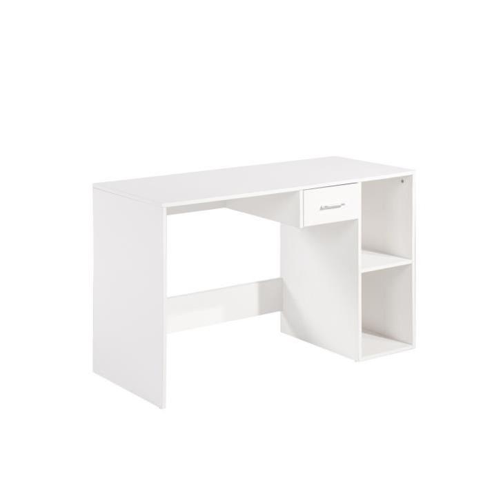 QUATRO Bureau contemporain - PVC - Blanc - L 120 cm