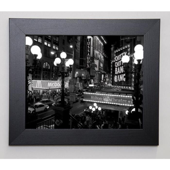 SETBOUN MICHEL Image encadrée 42nd Street Theater District 31x37 cm Gris