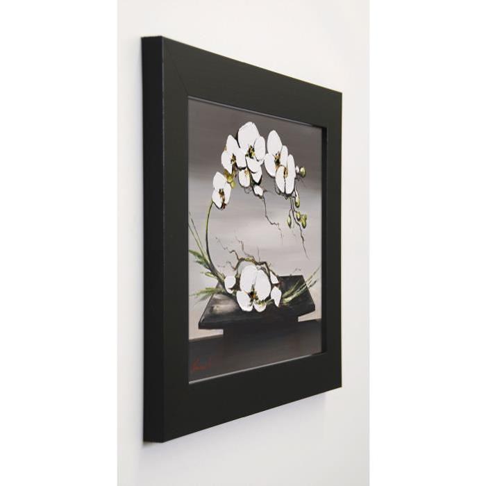 TRAMONI OLIVIER Image encadrée Bonheur d'orchide?es blanches I 31x37 cm Beige